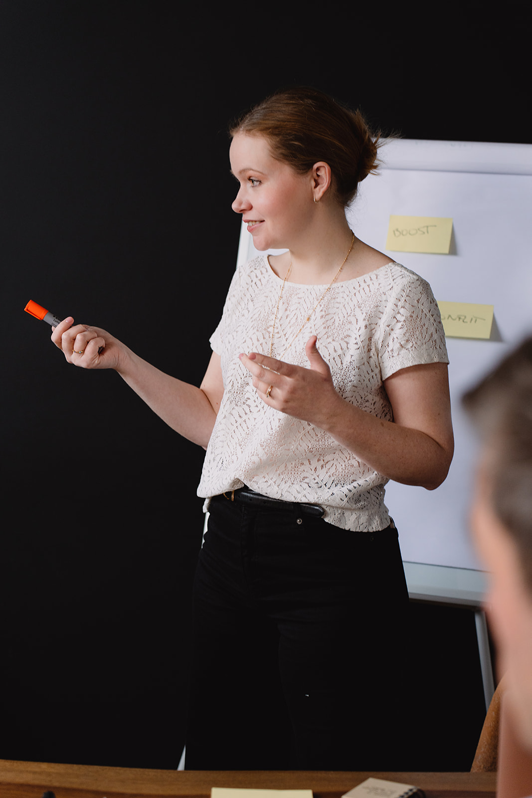 Aurelle Montanger au tableau, formation en action